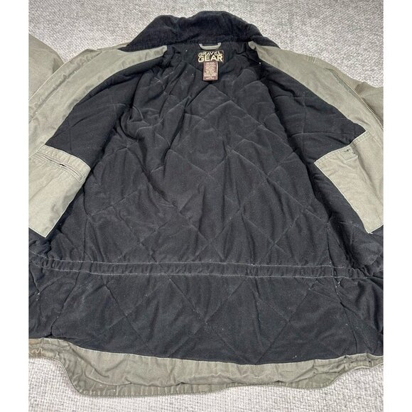 Gravel Gear Coat Mens Large Green Canvas Chore Workwear Grunge Stained‎ - Picture 11 of 15